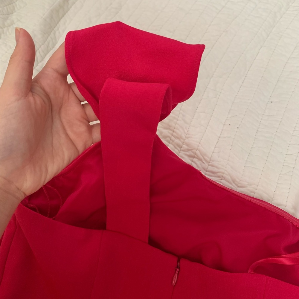 NEW Adrianna Papell One Shoulder Pink Work Dress - Picture 6 of 8